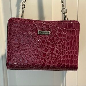 Miche Berry Crocodile-Embossed Chain Petite Bag EUC